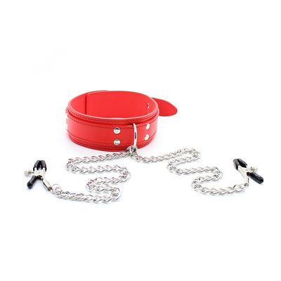 Nouveau collier en cuir avec pince à poitrine, pince à chaîne, couple, jouets sexuels pour femmes, outils sexuels, jeux pour adultes.