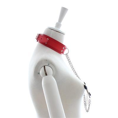Nouveau collier en cuir avec pince à poitrine, pince à chaîne, couple, jouets sexuels pour femmes, outils sexuels, jeux pour adultes.