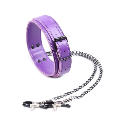 Nouveau collier en cuir avec pince à poitrine, pince à chaîne, couple, jouets sexuels pour femmes, outils sexuels, jeux pour adultes.