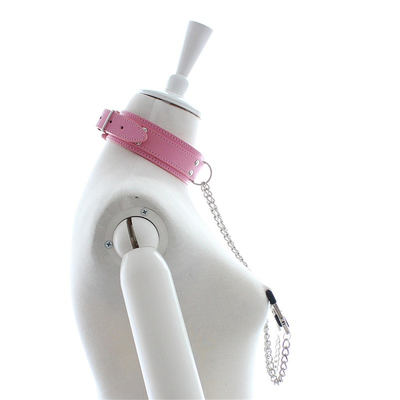 Nouveau collier en cuir avec pince à poitrine, pince à chaîne, couple, jouets sexuels pour femmes, outils sexuels, jeux pour adultes.