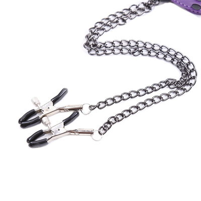 Nouveau collier en cuir avec pince à poitrine, pince à chaîne, couple, jouets sexuels pour femmes, outils sexuels, jeux pour adultes.