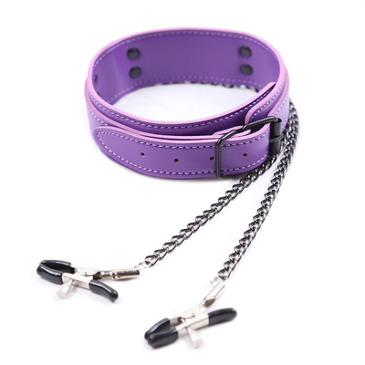 Nouveau collier en cuir avec pince à poitrine, pince à chaîne, couple, jouets sexuels pour femmes, outils sexuels, jeux pour adultes.