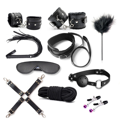 10 pièces par ensemble SM Produits Bondage PU Kit de fétichisme en cuir Restrictions Esclave Jouet sexuel Bondage Pour les couples