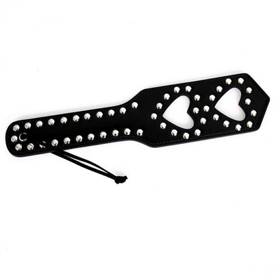 Rivets Double Coeur Creux Frapper Paddle cuir esclave chienne punie Paddle