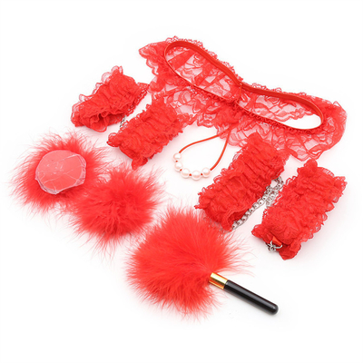 6 pièces de lacets masque pour les yeux menottes homme femme esclave lit jeu de servitude kit