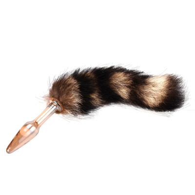 Jouet sexuel Véritable fourrure de renard queue de verre Plug anal pour femme Cosplay