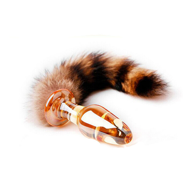 Jouet sexuel Véritable fourrure de renard queue de verre Plug anal pour femme Cosplay