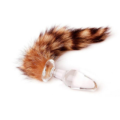 Jouet sexuel Véritable fourrure de renard queue de verre Plug anal pour femme Cosplay