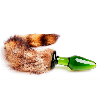 Jouet sexuel Véritable fourrure de renard queue de verre Plug anal pour femme Cosplay