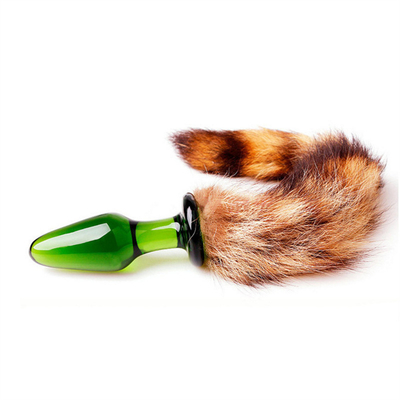 Jouet sexuel Véritable fourrure de renard queue de verre Plug anal pour femme Cosplay