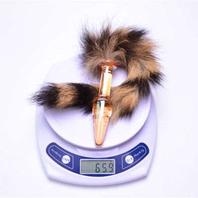 Jouet sexuel Véritable fourrure de renard queue de verre Plug anal pour femme Cosplay