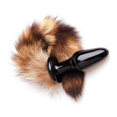 Jouet sexuel Véritable fourrure de renard queue de verre Plug anal pour femme Cosplay