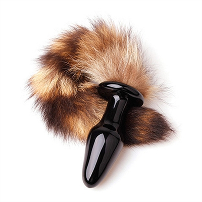 Jouet sexuel Véritable fourrure de renard queue de verre Plug anal pour femme Cosplay