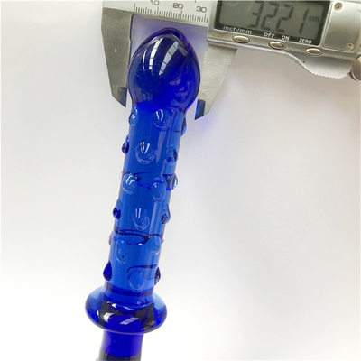 Dildos en verre Massageur de prostate bleu Dildos en verre cristallin Jouets sexuels pour femmes