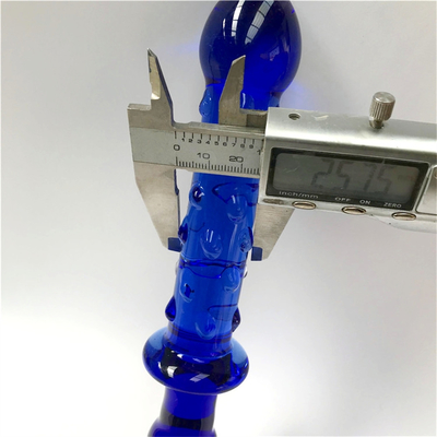 Dildos en verre Massageur de prostate bleu Dildos en verre cristallin Jouets sexuels pour femmes