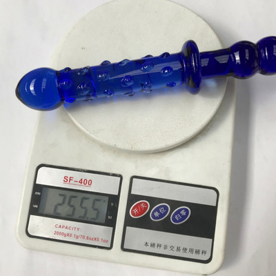 Dildos en verre Massageur de prostate bleu Dildos en verre cristallin Jouets sexuels pour femmes