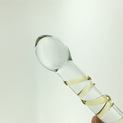 Dildos en verre à double tête, avec une prise de cul anal, avec un grand gode en verre pyrex pour femmes.
