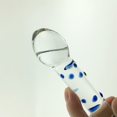 Dildos en verre à double tête, avec une prise de cul anal, avec un grand gode en verre pyrex pour femmes.