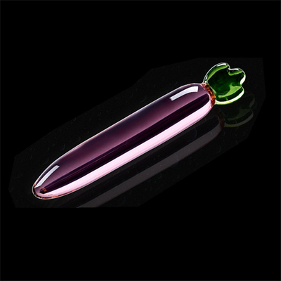 Pénis en cristal, cul anal, clitoris, masturbation au point G, aubergine, gode en verre pour les femmes