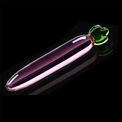 Pénis en cristal, cul anal, clitoris, masturbation au point G, aubergine, gode en verre pour les femmes