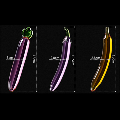 Pénis en cristal, cul anal, clitoris, masturbation au point G, aubergine, gode en verre pour les femmes