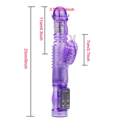 36 Vibrator automatique rétractable à plusieurs vitesses pour lapin, fonction de rotation, vibrateur vaginal pour chatte