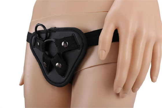 Lesbienne cuir harnais artificiel courroie creuse sur pantalon ceinture de gode