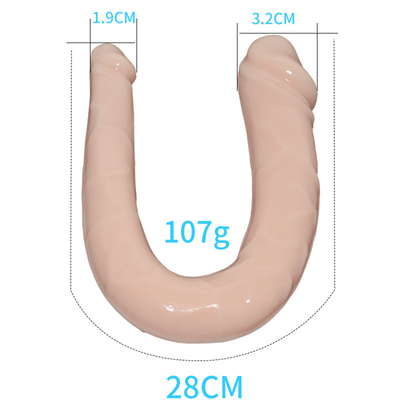 Dildo médical TPE en forme de U, double tête, pénis pour la masturbation féminine