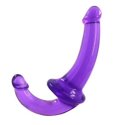 Érotique à double extrémité haute transparence TPE Pénis Strapon Pénis Lesbienne Jouets sexuels Strapless Dildo