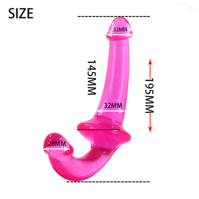 Érotique à double extrémité haute transparence TPE Pénis Strapon Pénis Lesbienne Jouets sexuels Strapless Dildo