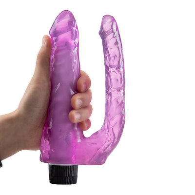 Nouveau arrivée Jouets sexuels féminins vibrant Double Dildos TPE Vibrateur en promotion