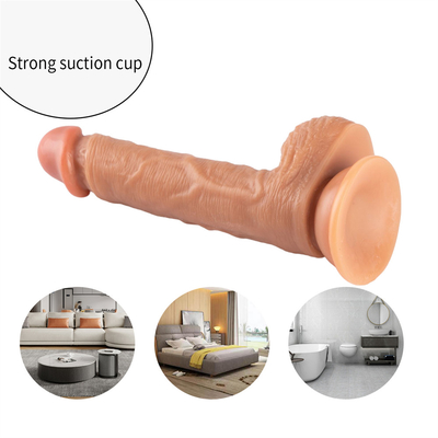 Une peau réaliste, un dildo, un gros pénis, une grosse cuillère à succion, des jouets sexuels pour femme, une masturbation féminine.