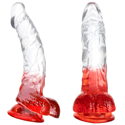 Pénis artificiel à la gelée douce de différentes tailles jouet de bite pour adulte pénis en caoutchouc de cristal coloré gros dildo réaliste pour femme