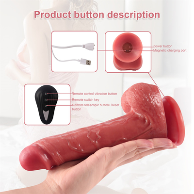 Grands jouets réalistes de sexe de vibrateur de godemiché de godemichés d'aspiration de tasse de pénis de phallus énorme à télécommande sans fil d'intimité pour l'adulte W
