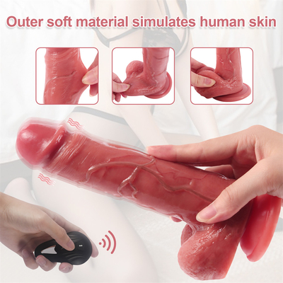 Grands jouets réalistes de sexe de vibrateur de godemiché de godemichés d'aspiration de tasse de pénis de phallus énorme à télécommande sans fil d'intimité pour l'adulte W