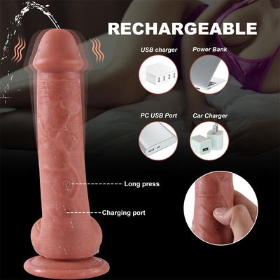 Chine usine réaliste poussant femme masturbation liquide silicone télécommande sans fil Téléscopique Dildo Vibrator