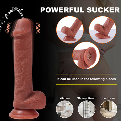 Chine usine réaliste poussant femme masturbation liquide silicone télécommande sans fil Téléscopique Dildo Vibrator