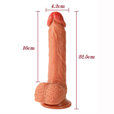 Dildos réalistes pour les femmes avec une base de tasse d'aspiration élargie Coq flexible avec un arbre incurvé et des boules pour le point G et A du vagin