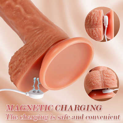 Dildos réalistes pour les femmes avec une base de tasse d'aspiration élargie Coq flexible avec un arbre incurvé et des boules pour le point G et A du vagin
