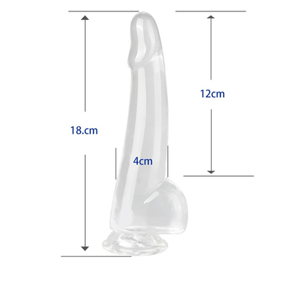 Dildos réalistes clairs 8,6 pouces Transparent Petit Glances Grands épais Dildos avec une tasse d'aspiration Jelly flexible Pénis Dong Sexe à