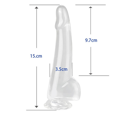 Dildos réalistes clairs 8,6 pouces Transparent Petit Glances Grands épais Dildos avec une tasse d'aspiration Jelly flexible Pénis Dong Sexe à