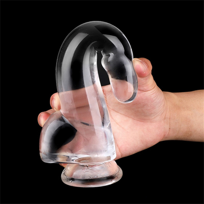Dildos réalistes clairs 8,6 pouces Transparent Petit Glances Grands épais Dildos avec une tasse d'aspiration Jelly flexible Pénis Dong Sexe à