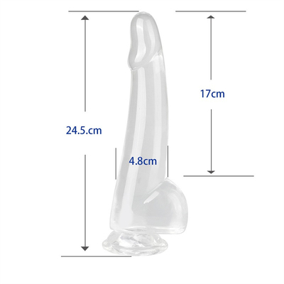 Dildos réalistes clairs 8,6 pouces Transparent Petit Glances Grands épais Dildos avec une tasse d'aspiration Jelly flexible Pénis Dong Sexe à