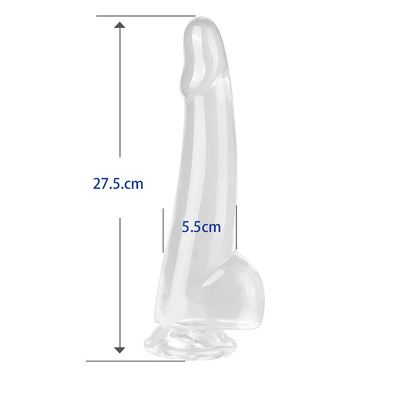 Dildos réalistes clairs 8,6 pouces Transparent Petit Glances Grands épais Dildos avec une tasse d'aspiration Jelly flexible Pénis Dong Sexe à