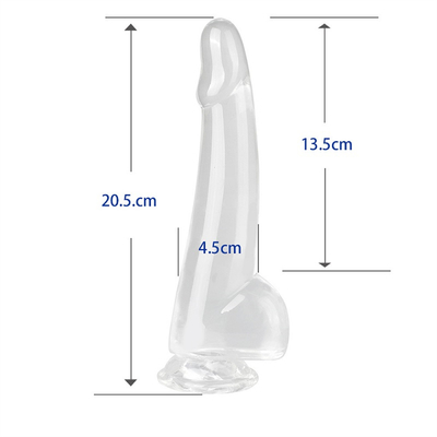 Dildos réalistes clairs 8,6 pouces Transparent Petit Glances Grands épais Dildos avec une tasse d'aspiration Jelly flexible Pénis Dong Sexe à
