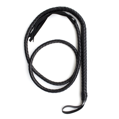 Le fouet de taureau en cuir en microfibre de qualité supérieure, le fouet de taureau rouge de 1,9 m, le luxueux cheval tressé en tresses BDSM jouet fouet