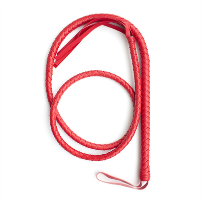 Le fouet de taureau en cuir en microfibre de qualité supérieure, le fouet de taureau rouge de 1,9 m, le luxueux cheval tressé en tresses BDSM jouet fouet