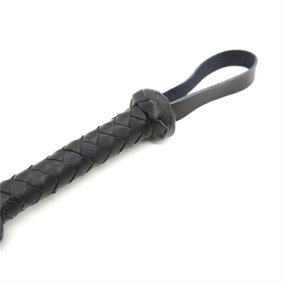 Bdsm tissage en cuir en pou Led fouet multiple noir et rouge tressé corde de cheval fouet sexe populaire sm bdsm esclave fétichisme