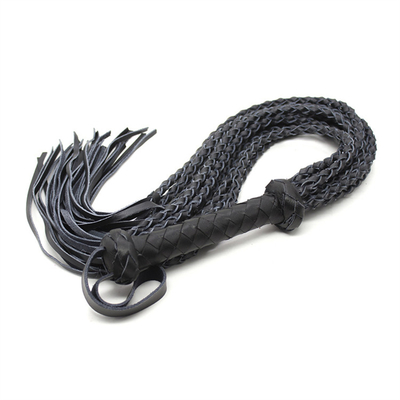 Bdsm tissage en cuir en pou Led fouet multiple noir et rouge tressé corde de cheval fouet sexe populaire sm bdsm esclave fétichisme