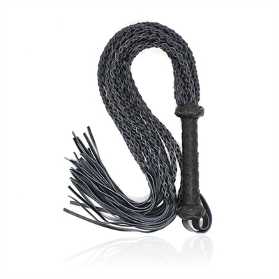 Bdsm tissage en cuir en pou Led fouet multiple noir et rouge tressé corde de cheval fouet sexe populaire sm bdsm esclave fétichisme